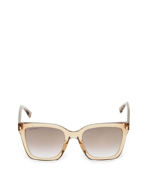 DSquared² Natural Animal-Print Square-Frame Sunglasses
