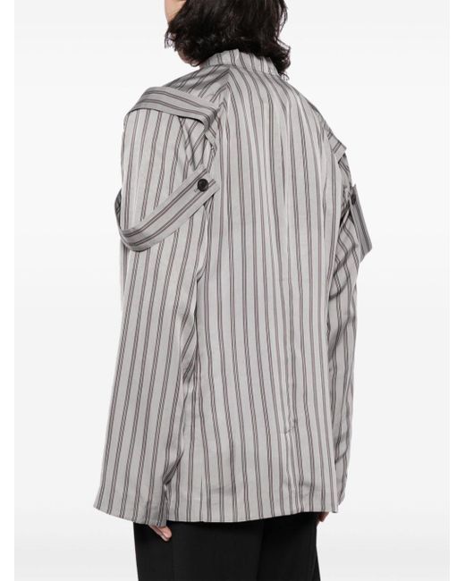 Blazer rayé à épaulettes Yohji Yamamoto pour homme en coloris Gray