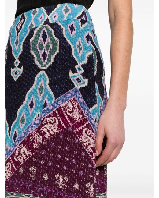 Ba&sh Blue Manessa Patterned-jacquard Skirt