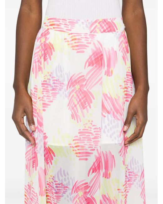 ARMANI EXCHANGE Midi-Rok Met Abstracte Print in het Pink