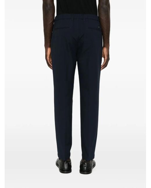 Herno Blue Drawstring-Waist Pleated Tailored Trousers for men