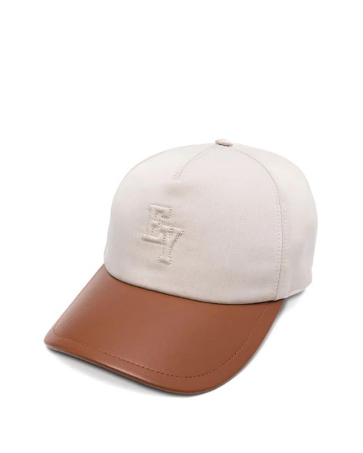 Eleventy Honkbalpet Met Leren Afwerking in het White voor heren