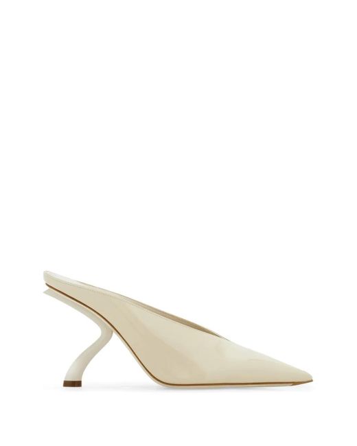 Ferragamo Natural S-Shaped Heeled Mules