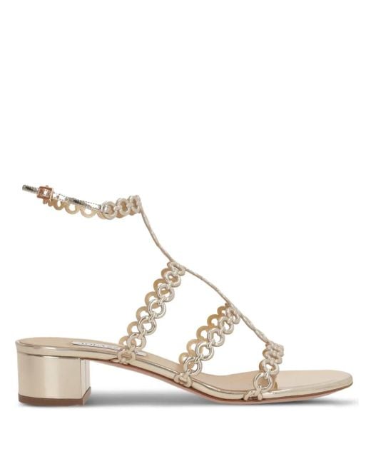 Aquazzura Natural Infinity Chain Sandals