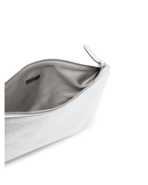 Jimmy Choo Gray Callie Metallic Clutch Bag