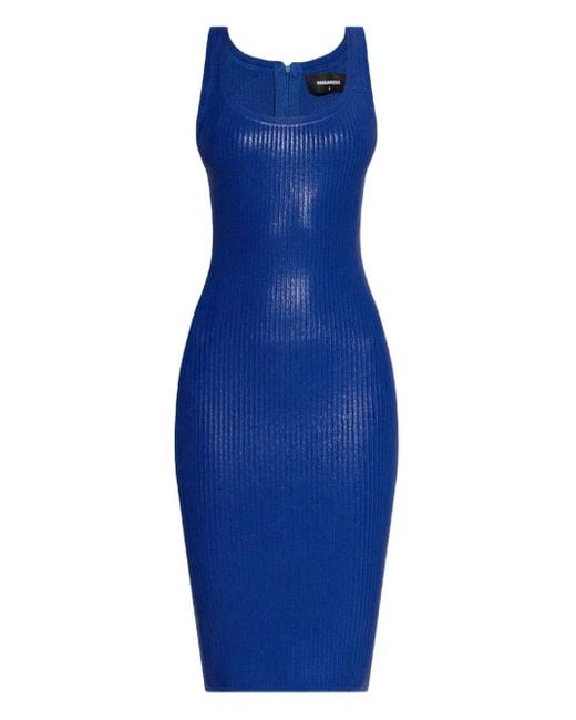 Robe En Maille Côtelée DSquared² en coloris Blue