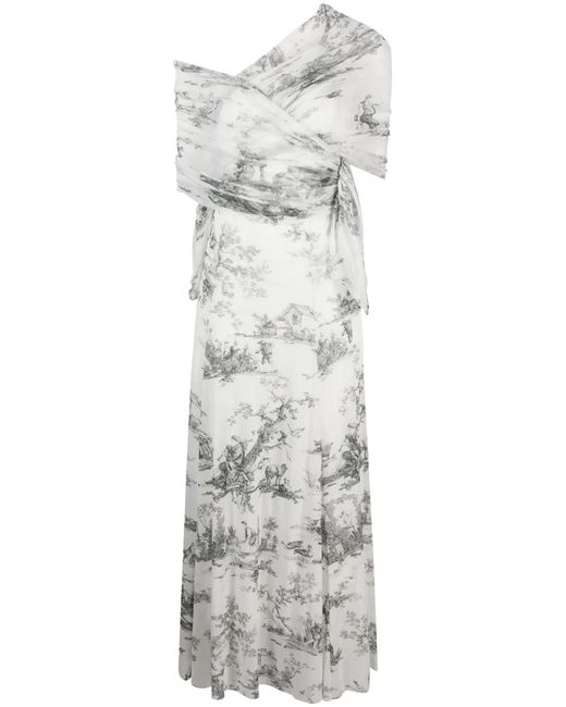 Philosophy Di Lorenzo Serafini Gray Floral-print Maxi Dress
