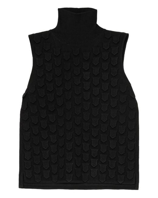 Maliparmi Black High-Neck Textured Top