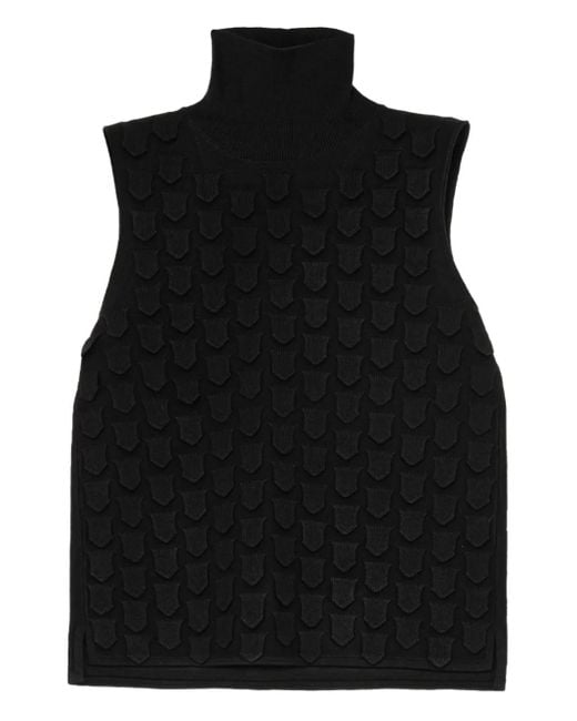 Maliparmi Black High-neck Textured Top