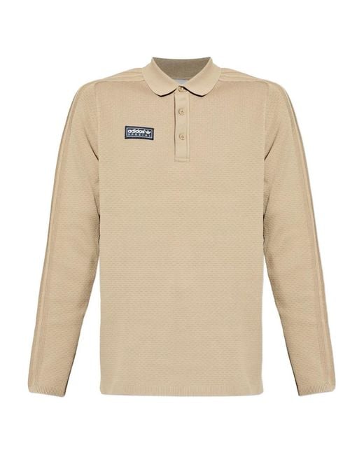 Adidas Natural Ravensworth Spzl Long-Sleeved Polo Shirt for men