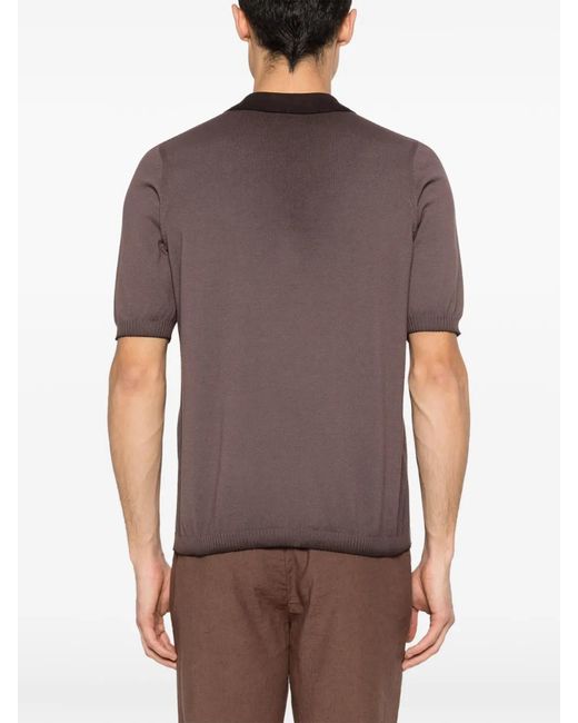 AROVESCIO Brown Button Polo Shirt for men