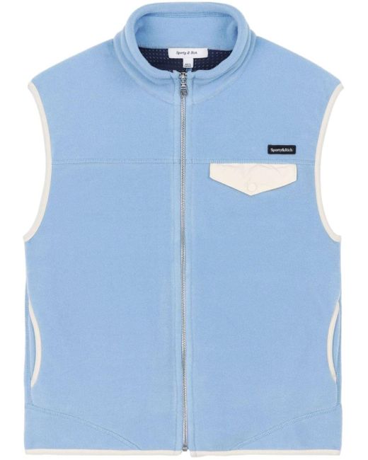 Sporty & Rich Blue Zipped Polar Vest