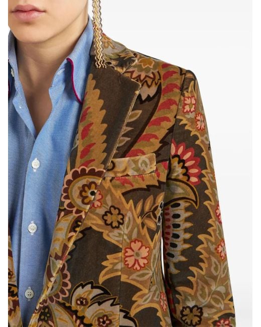 Etro Brown Cotton-Elastane Outerwear Jacket