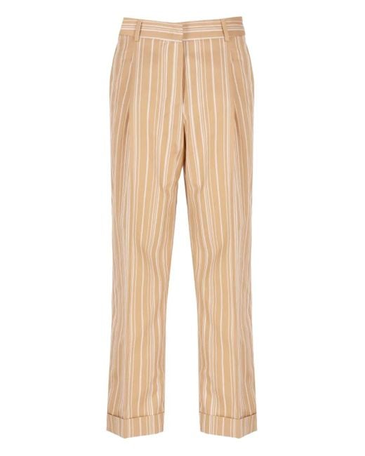PT Torino ストライプ クロップドパンツ Natural