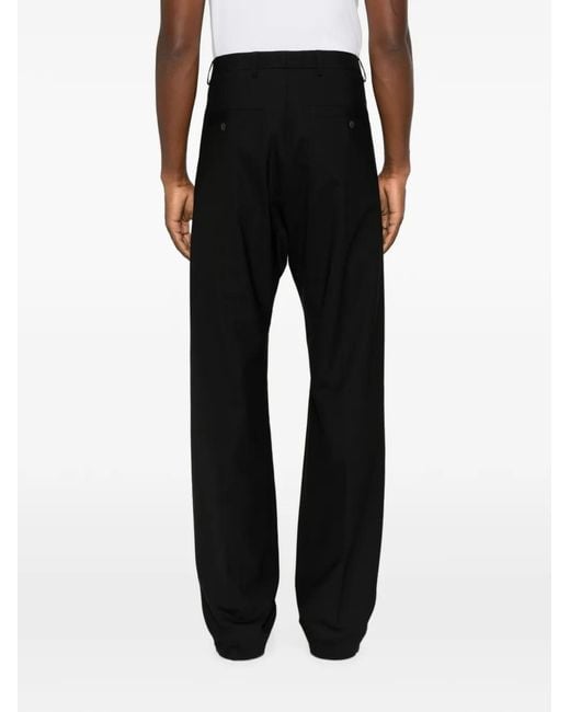 Rick Owens Black Pressed-Crease Tailored Trousers for men