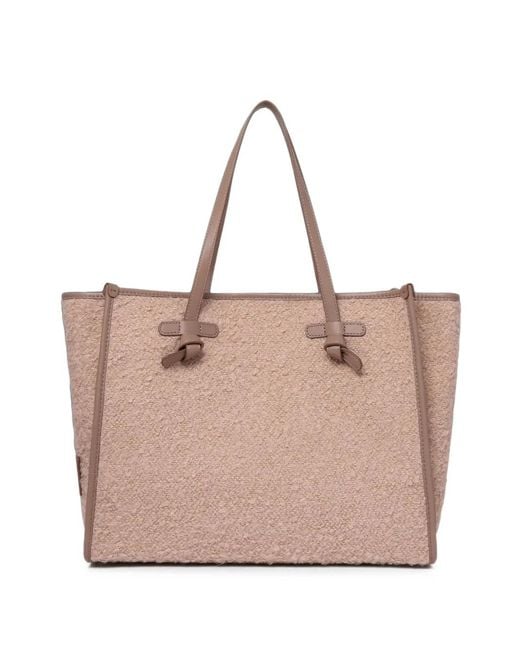 Gianni Chiarini Natural Marcella Bouclé-Effect Tote Bag