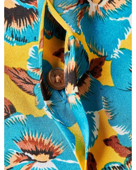 Orlebar Brown Blue Maitan Floral-Print Shirt for men