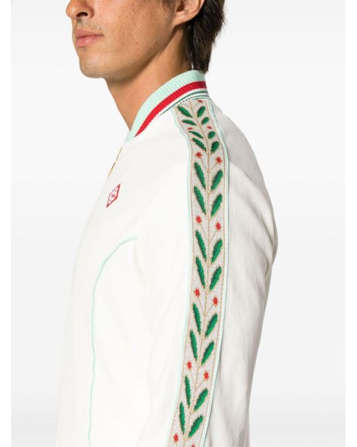 Casablancabrand White Laurel Logo-patch Track Jacket for men