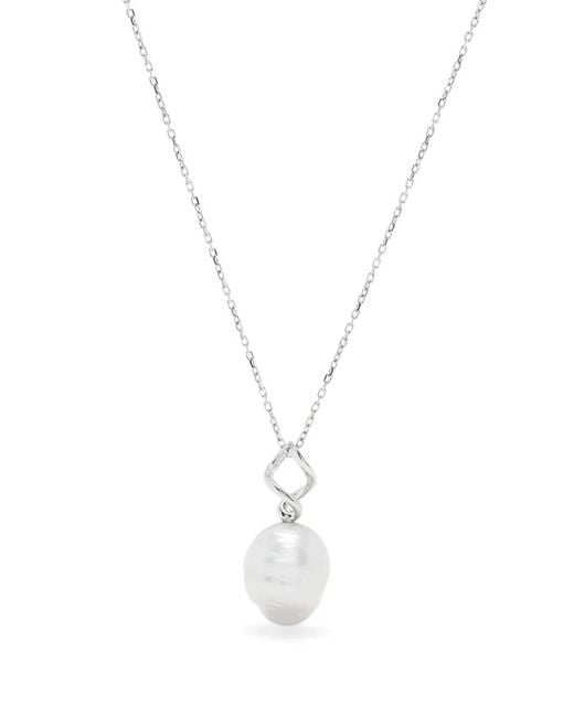 Maria Black White Twister Rhodium Plating Necklace