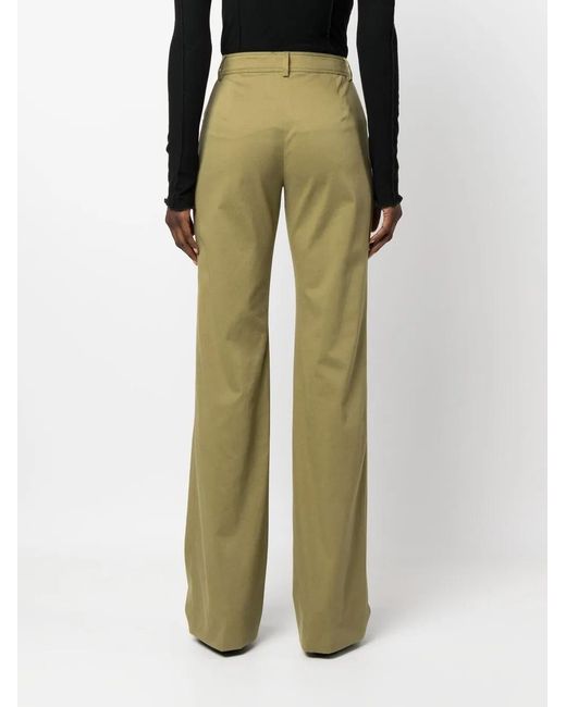 Alberta Ferretti Green High-Waisted Straight-Leg Trousers