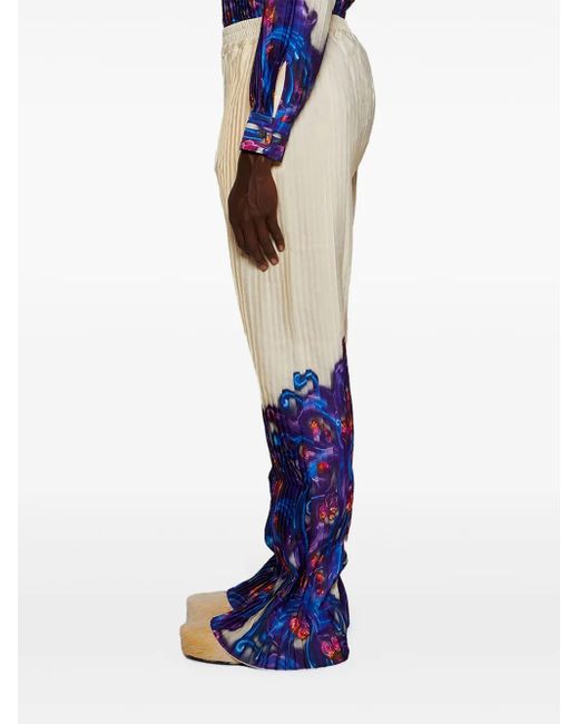Casella Meyer Blue Pleated Trousers for men
