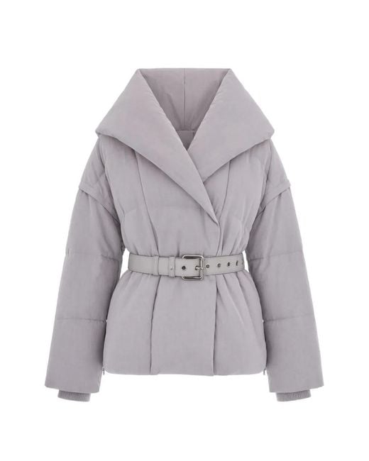 Patrizia Pepe Gray Hooded Puffer Jacket