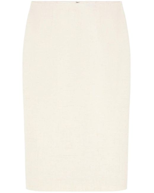Falda midi con corte slim Versace de color Natural