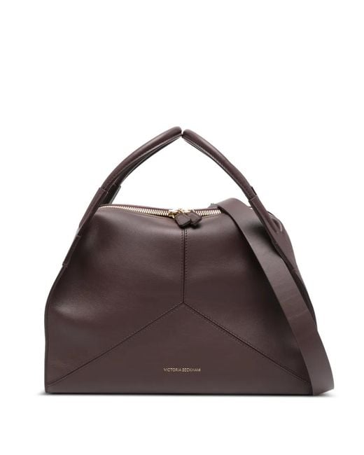 Victoria Beckham Brown Plié Leather Tote Bag
