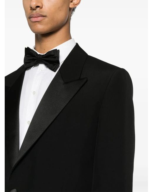 Givenchy Black Peak-Lapel Single-Breasted Wool Blazer for men