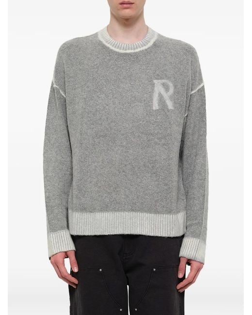 Pull À Logo En Jacquard Represent pour homme en coloris Gray