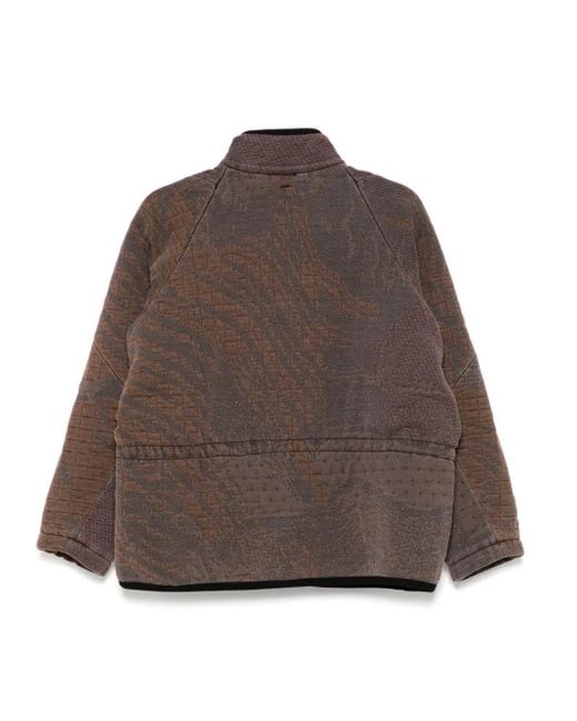Stain Shade Brown Zip-Up Padded Jacket for men