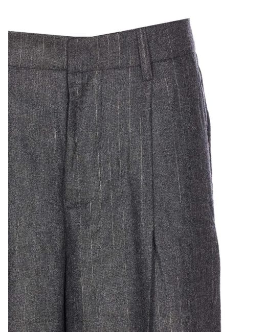 Zadig & Voltaire Gray Bundfaltenhose mit Nadelstreifen