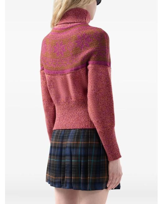 Gcds Red Strickpullover Mit Rollkragen
