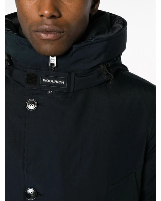 Woolrich Black Cotton Blend Parka for men