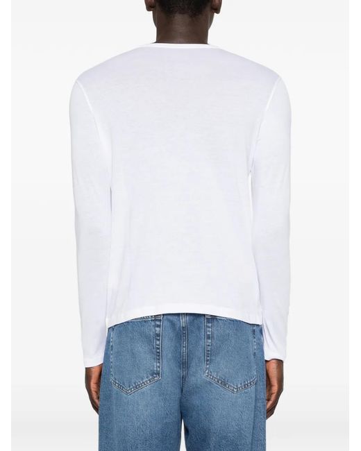 Majestic Filatures White Pull À Col Rond for men