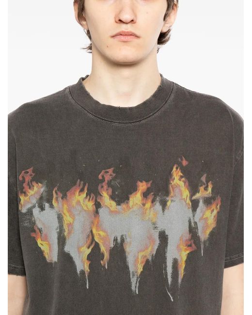 WARMAN Black Graphic-Print T-Shirt for men