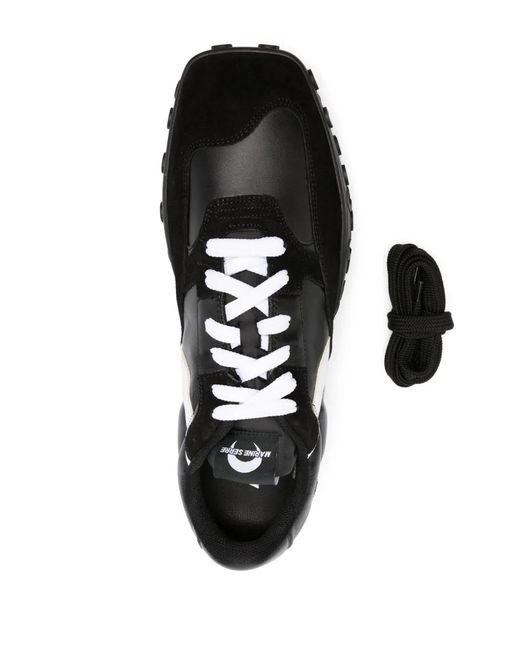 MARINE SERRE Black Ms-Rise 22 Leather Sneakers for men
