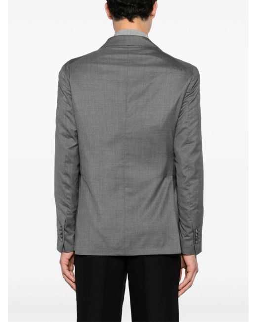 Tagliatore Gray Notched-lapels Single-breasted Blazer for men