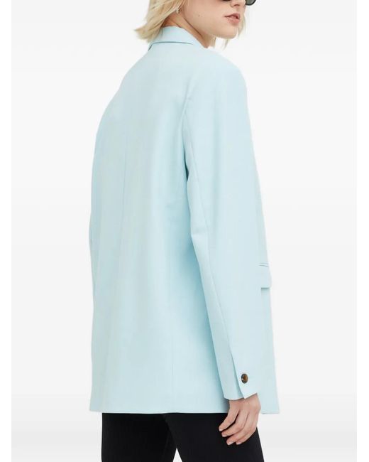 Samsøe & Samsøe Blue Notched-Lapel Buttoned Blazer