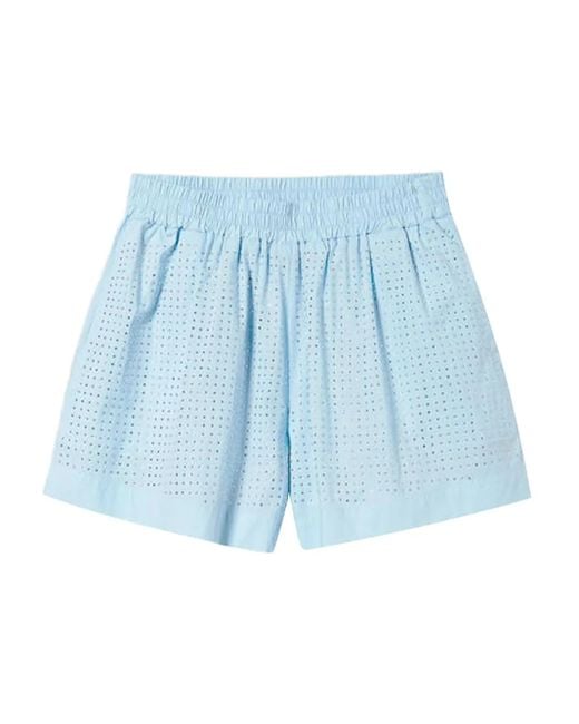 Twinset Blue Crystal-Embellishment Shorts