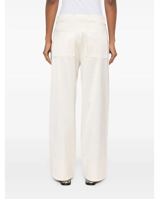 Totême  White Trouser With Twisted Stitching