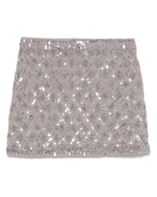 P.A.R.O.S.H. Gray Sequinned Mini Skirt