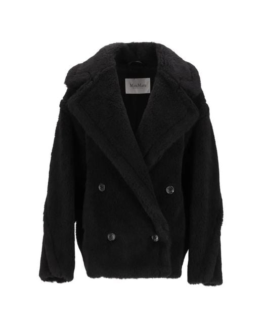 Max Mara Black Teddy Double-Breasted Jacket