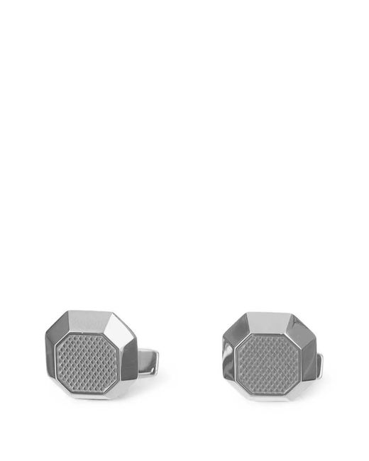 Boss Gray Textured Octagonal-Shaped Cufflinks for men