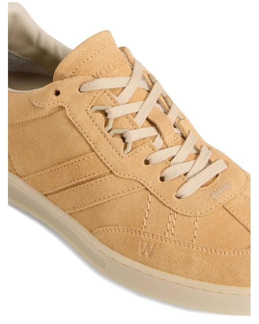 Woolrich Natural Doubleu Lace-Up Suede Sneakers