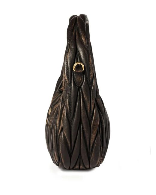 Sac Porté Épaule Wander À Design Matelassé Miu Miu en coloris Black