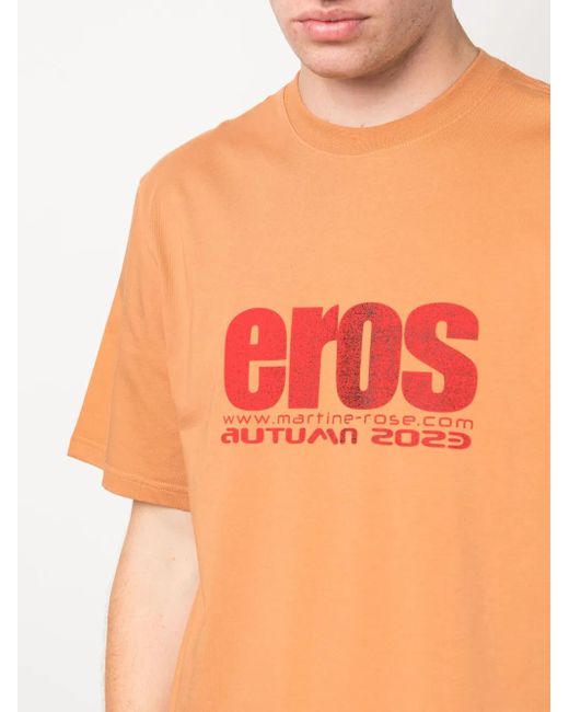 Martine Rose Orange Eros Graphic-Print Cotton T-Shirt for men