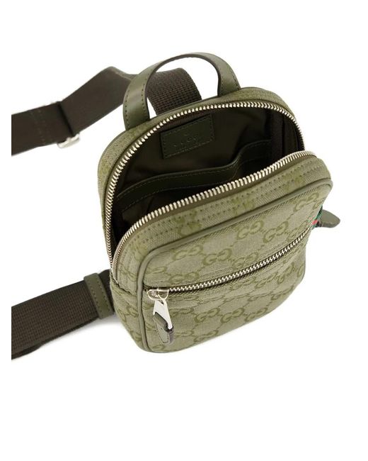 Gucci Green Gg Monogram Canvas Shoulder Bag for men