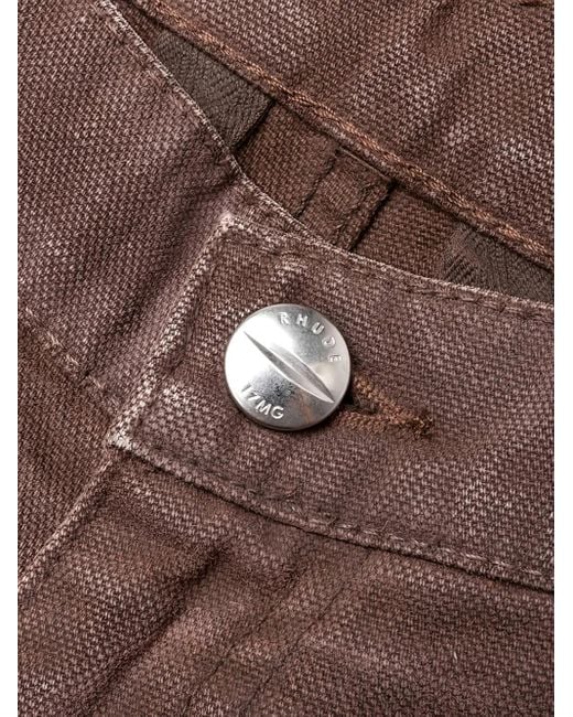 Rhude Brown Patch-Pockets Trousers for men