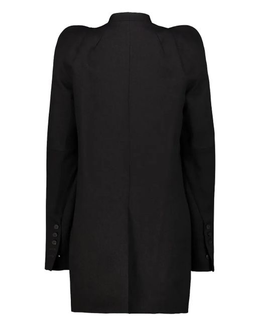 Rick Owens Black Puffed-Shoulder Two-Button Jacket